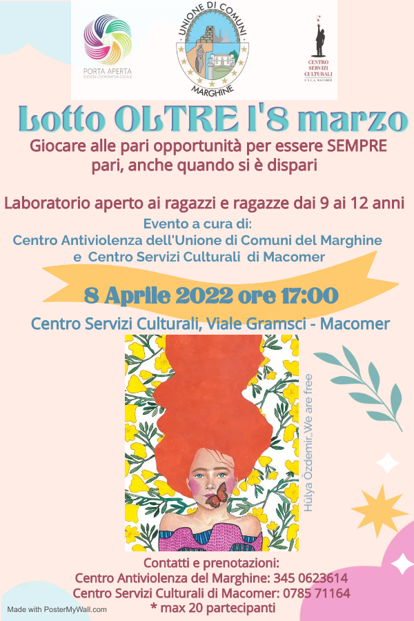 Lotto OLTRE L’8 marzo: laboratorio per minori a Macomer