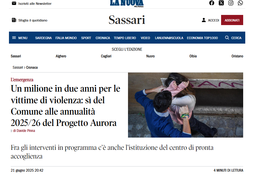 Progetto Aurora potenziato dalla co-progettazione col Comune di Sassari