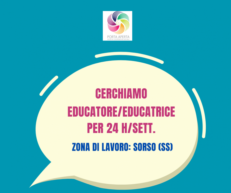 Cercasi educatore/educatrice per servizio a Sorso