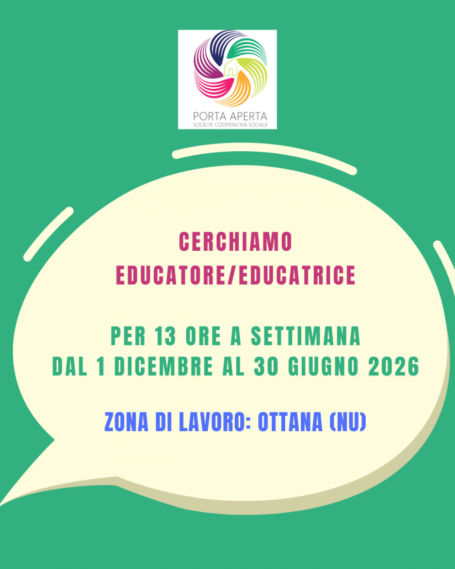 Cercasi educatore/educatrice per doposcuola a Ottana