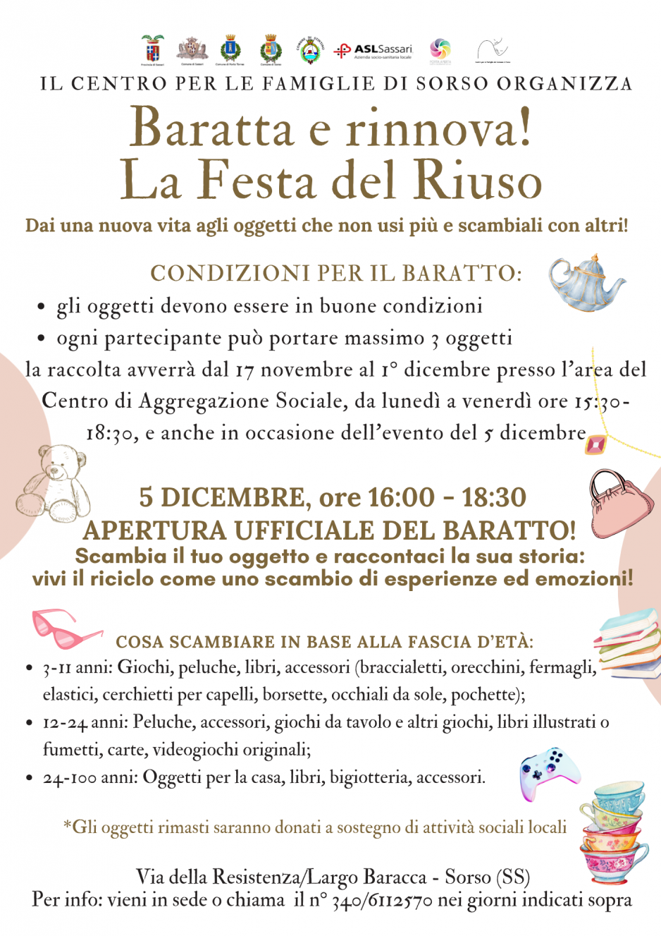 Al Centro per le Famiglie di Sorso un’iniziativa sul baratto