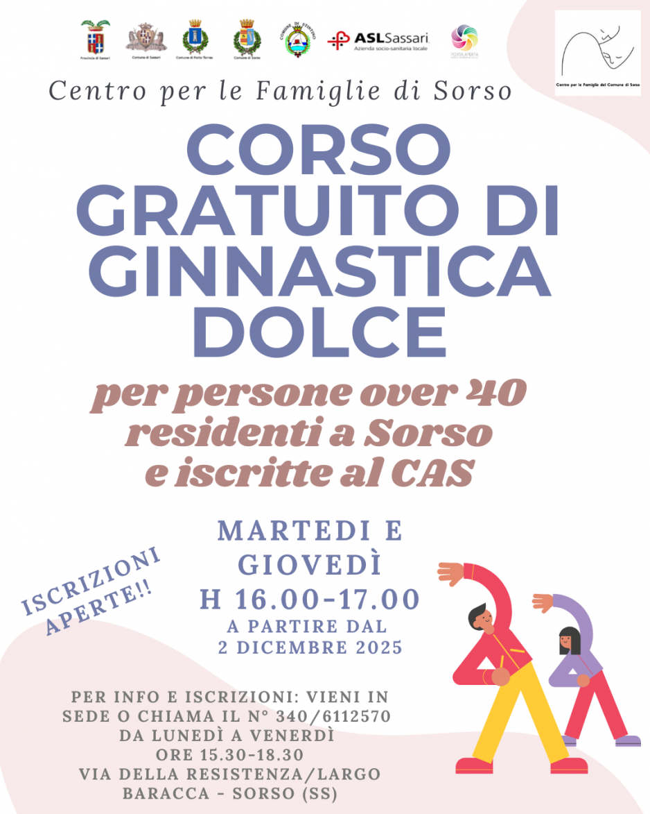 Al via al Centro per le Famiglie di Sorso il corso di ginnastica dolce