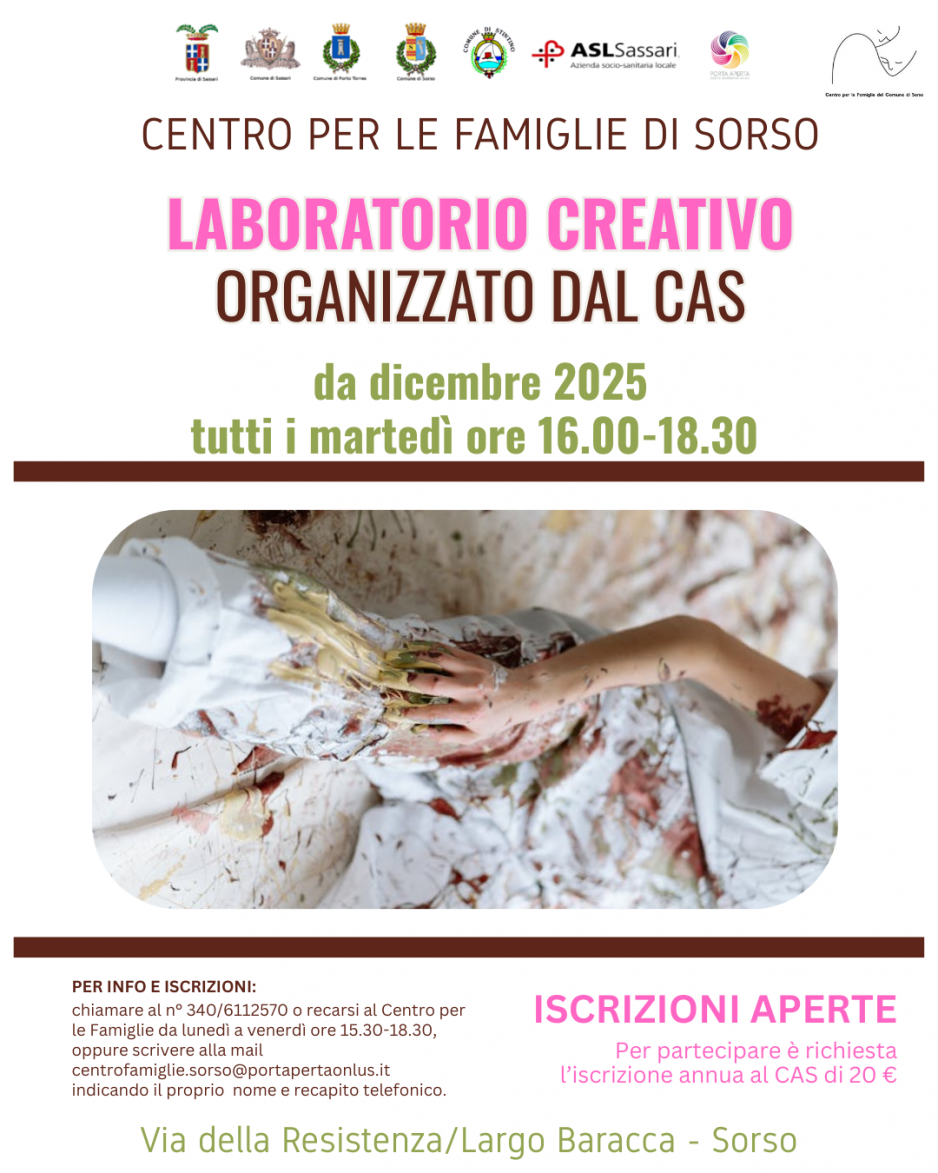Laboratorio Creativo al Centro per le Famiglie di Sorso